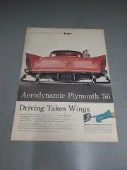 1956 Plymouth PowerFlite Vintage Print Ad 1955 10x13