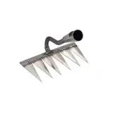 Metal Stubble Rake for Gardening Weeding - Sturdy Metal Tooth Rake,Silver,23*13cm