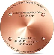 MorningRo 4 Pcs Bird Bath Copper Disk 2mm Thick Reinforced Disc for Birdbath Cleaner 99.99% Pure Copper Bird Bath Purification Disk with 4 Point Support, 4 Inch in Diameter