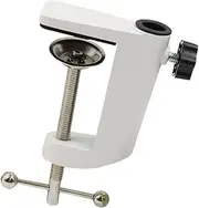 LeeQinersw Camera Mounting Clamp for Desktop Use with C-clamp Base Stand, White Aluminum