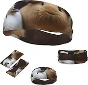 FJWSLCH guinea pigs Headbands for Women Men Non Slip Workout Sweatbands Adjustable Sports Hair Bands Elastic Head Bands Moisture Wicking Hairband for Running, Cycling, Yoga, Spa