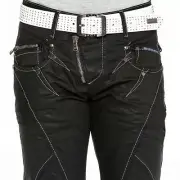 CIPO & BAXX BLACK ZIPP MENS JEANS DENIM STRAIGHT CUT ALL SIZES