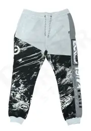 NWT XL Marc Ecko Unlimited White Marble/Black Sweatpants EO12G740