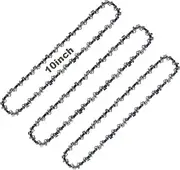 10 Inch Chainsaw Chain Replacement- 3 Chains for 10 Inch Mini Chainsaw with 40 Drive Links, Compatible with Cordless Electric Battery Powered Handheld Chainsaws