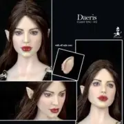 WONDERY 1/6 Female Daeris Head Model Ep02 Changeable Ears Pale Head F 12'' Body