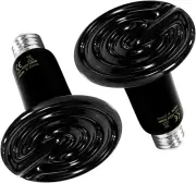 2PK Reptile Heat Lamp 100W Ceramic No Light Emitting Heat Bulbs New No Box