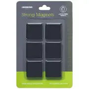 J.Burrows Super Strong Square Magnets Black 6 Pack