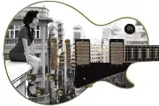 Guitar Skin Wrap Axe Re-Skin City Scape Girl on Cliff Edge 042