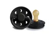 Frigg: Moon Phase Latex Pacifier 2 Pack - Jet Black (0-6 months)