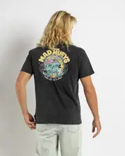 [The Mad Hueys] The Mad Hueys Men's Shoey Wave T-Shirt in Washed Black Size Medium M Washed Black