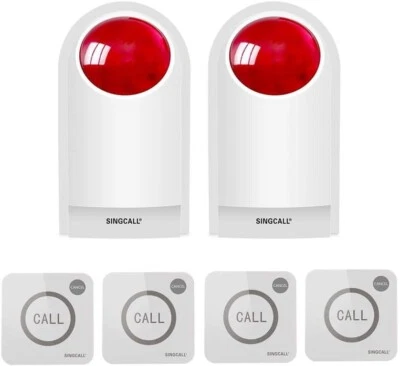 Home Outdoor Strobe Siren Panic Alarm System w/ Flashing Lights Emergency Button