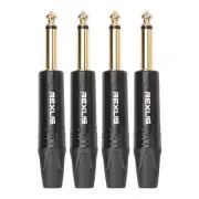 4pcs Solder Jack Connector Solid 6.35mm Heavy Duty for Speaker/Guitar/Microphone