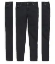 Ralph Lauren Girls' Jemma Tuxedo-Striped Jeans Pants, Black , Size 12