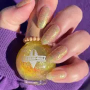 I Scream Nails 24 Hour Sunshine - Yellow Gold Flake Flakie Topper Nail Polish
