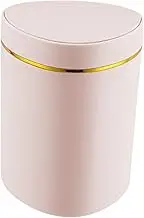 yuksok Desktop Small Trash Can Wastebasket Dispenser with Press Type Lid Modern Mini Desk Trash Can for Vanity Dorm Living Room Home, Pink