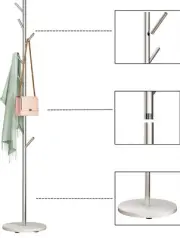 Metal Coat Rack Freestanding with Hooks, Entryway Coat Rack Stand