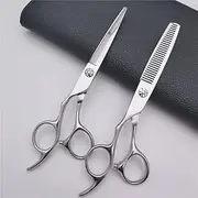 Hair Cutting Scissors, 6 inch Professional Upscal Scissor Silver Cutting Barber Haircut thinning Shears Hairdresser Scissors Set