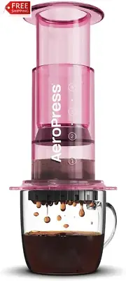 Aeropress Clear Pink Coffee Press – 3 in 1 Brew Method Combines French Press, Po