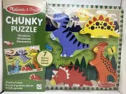 New Melissa & Doug Dinosaur Wooden Chunky Puzzle (7 pcs) FSC Certified