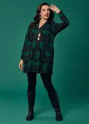 [TS] Taking Shape Ponte Everglade Geo Tunic Size 30 in Print - Plus Size Women's Clothing Print