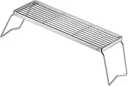 Perfk Folding Campfire Grill Grilling Rack Compact Portable Mesh Grate Campfire Grill Grate for Outdoor Camping BBQ Fishing Cooking, L