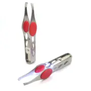 Tweezers W/ LED Light Tick Splinter Removal First Aid Make Up Hiking Camping 2pc