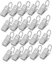 RORPOIR 120 Pcs Metal Curtain Clips Hooks Wide Flat String Lights Hanger for Decor
