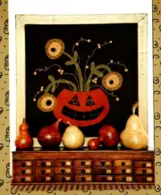 Bittersweet and Boo Wall Quilt Pattern Country Primitive Folksy Fall Pumpkin