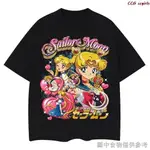 CCG 推薦❤日本經典魔法變身動漫美少女戰士SAILOR MOON月野兔圖案印花男士純棉圓領短袖T恤