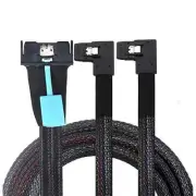 PCIE 5.0 MCIO 8X 74P To 2X 36P Mini SAS SFF-8087 Left Angle Server Adapter Cable