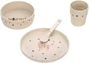 LÄSSIG Children's Crockery Set (Plates, Cups, Bowls, Spoon) Without Melamine, BPA-Free, for Dishwasher and Microwave/Dish Set Little Mateys Spicy Orange
