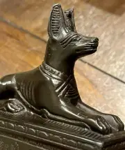 Egyptian Anubis Dog God Canine Heavy Hand Carved Stone Sculpture Collectible