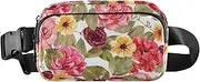 [Amooorous] Peach Red Vintage Rose Stylish Waist Bag Fanny Pack for Men Women Waterproof Crossbody Shoulder Bag with Adjustable Strap for Travel Gym Work, Peach Red Vintage rose, 1 size