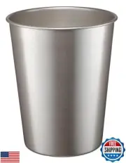 Monarch Abode Pewter Handcrafted Metal Wastebasket for Home Office Bedroom, D