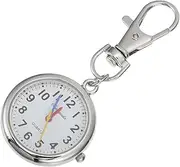 [DEARMAMY] 1 PC Big Character Nurse Pocket Watch Lapel Watch Mini Hanging Watch for Nurse Watches For Boys Digital Watch Chains Watch Keychain Hanging Pocket Watch Pin Zinc Alloy Silver