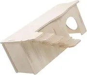 HAPINARY Guinea Pig Hideout House with Multi Chamber Wooden Habitat for Small Animals for Hamsters Ferrets and Dwarf Bunnies Decor for Pet Cages