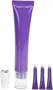 CANIGHT 4pcs Empty Roller Ball Eye Cream Tubes Travel Lotion Dispenser for DIY Essential Oils Cosmetics Violet Color Lightweight Quick Absorption Gel Texture