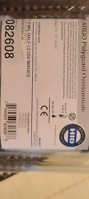 NEW FARGO 082608 POLYGUARD OVERLAMINATE 1.0 MIL HALF L2 250 IMAGES GENUINE HID