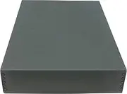 Golden State Art, Archival Storage Box, Acid-Free Drop Front Museum Box with Metal Edge for Storing Artwork Photos Documents Prints Arts And Crafts (Gray-14.75x18.75x3 Inches)