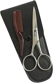 Healvian 1Set Beard Trimming Scissors Precision Stainless Steel Eyebrow Shears for Men for Home DIY and Barber Shop Use Durable Care Accessory