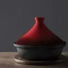 Gourmet Kitchen Cast Iron Tagine - Red - 25Cm