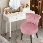 Ultra Soft Foam Padding Velvet Stool Ottoman Vanity Stool Chair fr Makeup Dining
