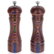2 Pack Pakka Wood Salt and Pepper Grinder Set, Wooden Salt and Pepper Mill Se...