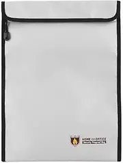 Money & Document Fireproof Bag, Fire Resistant Waterproof Silicone Coated Material Bag with Zipper for Cash, Passport, Valuables File Bill Household Office Use