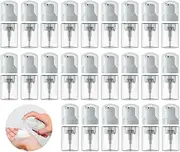 24 Pcs Empty Foam Pump Bottle 1oz/30ml Travel Size Plastic Pump Bottle Soap Bottle Portable Small Hand Sanitizer Dispenser Bottles, Refillable Clear Instant Foaming Bottles for Hand Lotion Shampoo