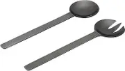 GEO Salad Servers Set, Stainless Steel, Black Nickel or Brushed Nickel, 27.5 cm (Black Nickel)