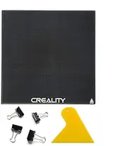 Creality Official CR-10 3D Printer Platform Tempered Glass Bed with 4 Binder Clips, Removal Tool, 310x310x4mm, Cr-10s/Cr-10 V2 Upgraded Build Plate Printing Surface for Heated Bed