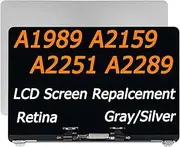 A1989 A2159 A2251 A2289 LCD Screen Display Assembly Replacement Compatible with MacBook Pro 13 inches 2018 2019 2020 Year Retina (Silver)