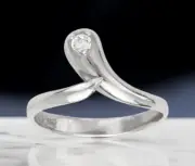 Sterling Silver or 10K Gold Adjustable CZ Simulated Diamond Snake Toe Ring -