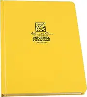 Rite in the Rain Weatherproof Hard Cover Notebook, 6.75" x 8.75", Yellow Cover, Universal Pattern (No. 370F-LG)